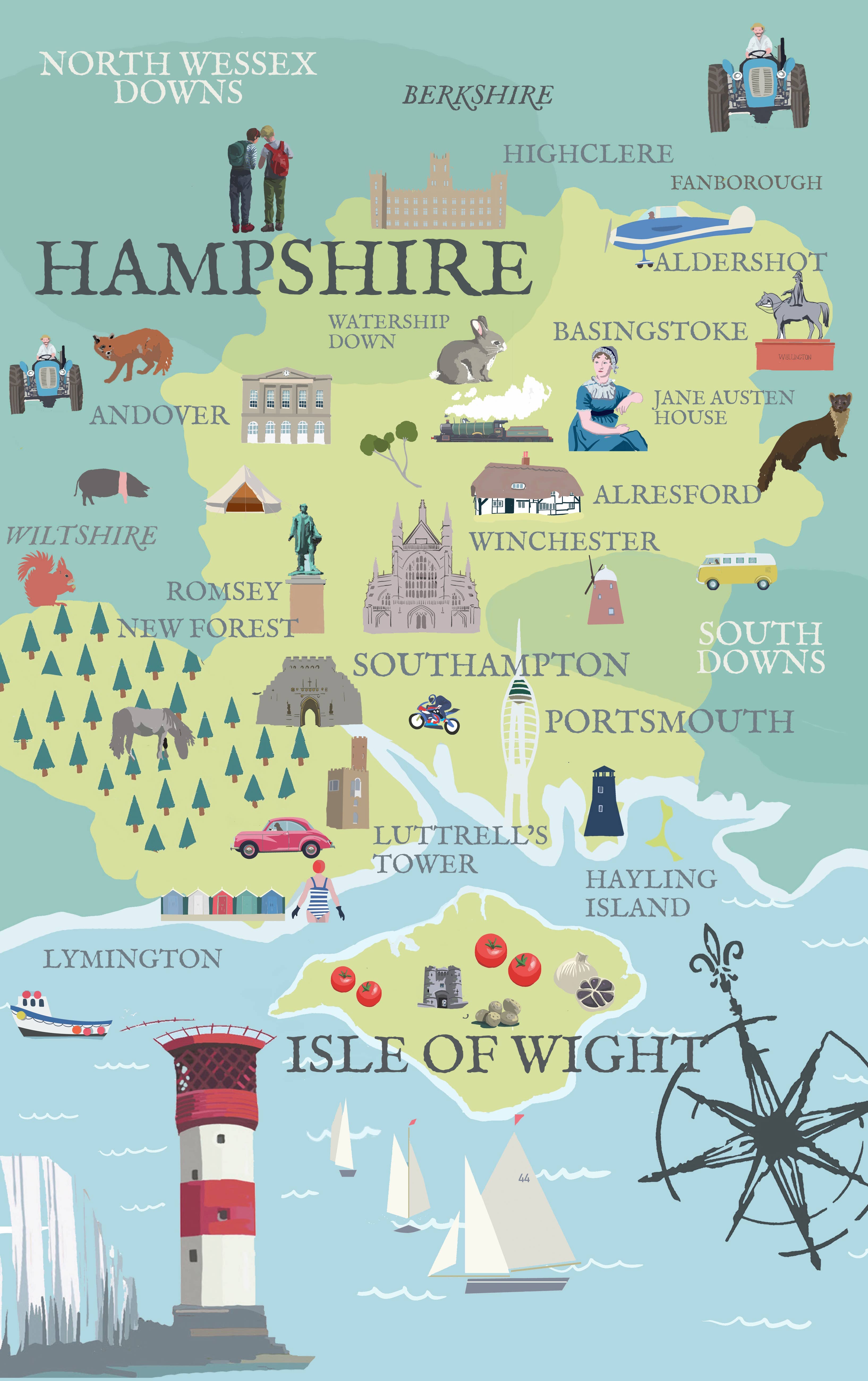 BETTY BOYNS MAPS - Vendita all'ingrosso Calamite - Magnete da Frigo con Mappa Illustrata17