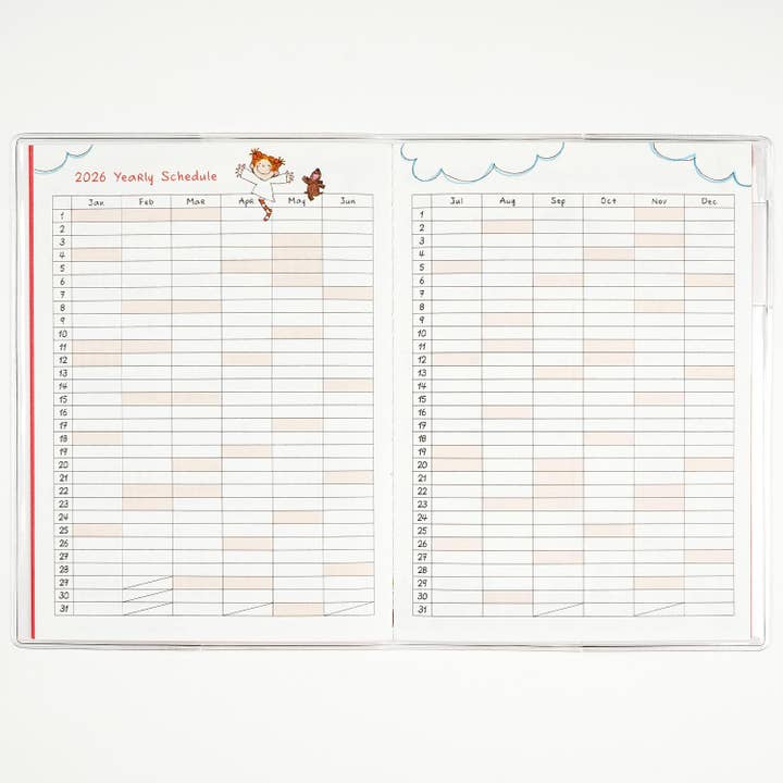 Greeting Life America - Wholesale Planner - 2026 Coco-chan Sakamoto Ryo A6 soft cover monthly planner Umbrella6