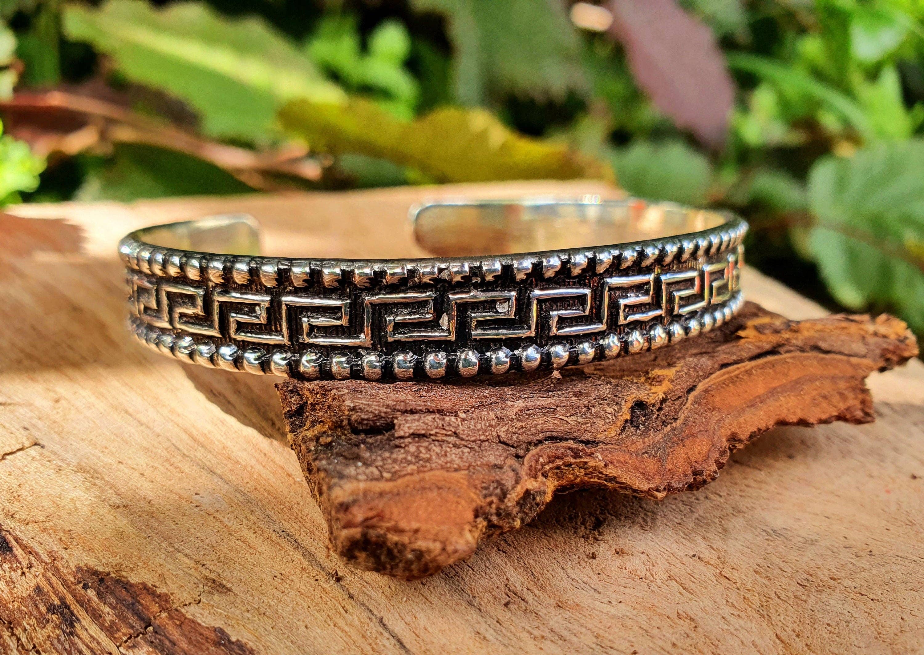 Kaali Boutique - Vendita all'ingrosso Bracciale a polsino - Bracciale da uomo in argento Tuareg / Gioielli Tuareg / Bracciale rigido / Taglia grande / Unisex / Boho / Etnico / Bohemien / Medievale / Zingaro / Geometrico /7