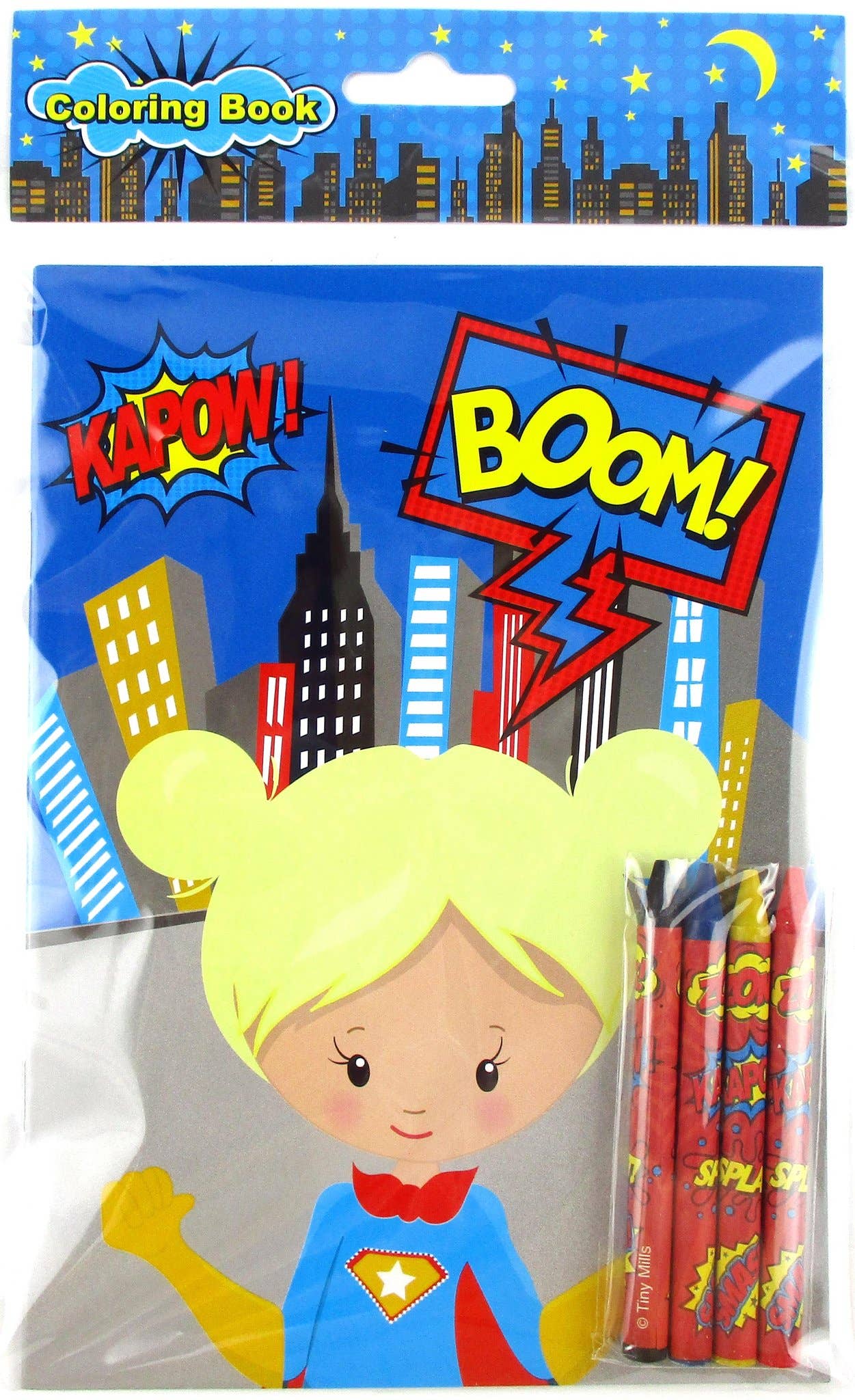 Tiny Mills - Vendita all'ingrosso Libro da colorare e attività - Bambini e neonati - Libri da colorare supereroi con pastelli bomboniere6