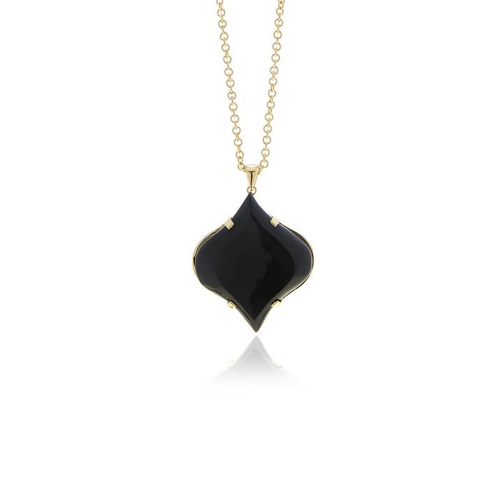 Signature Petal Onyx Pendant for wholesale by Georgina Jewelry