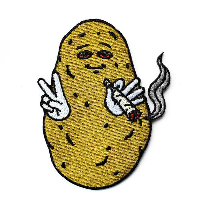 Aufnäher mit Baked Potato Weed, bestickt für den Großhandel von Kolorspun Pins