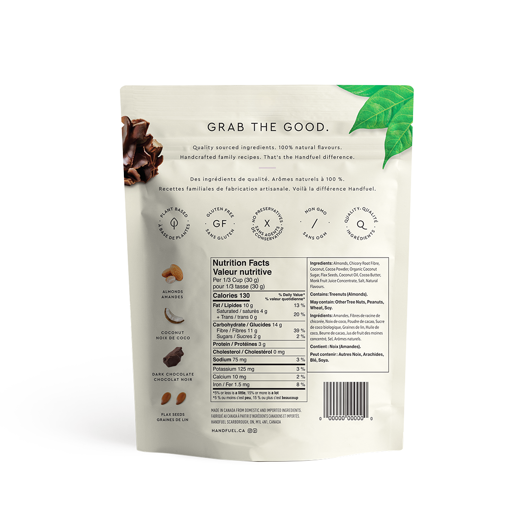 HANDFUEL - Vente Friandises enrobées de chocolat - Grappes d'amandes au chocolat noir 150 g x 121