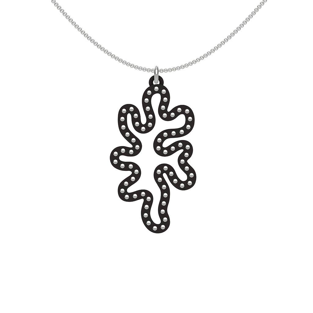 Ree Gallagher Jewelry - Vente Colliers à pendentif - Corail NOIR : clous d'oreilles or ou sterling MATISSE 1 pendentif2