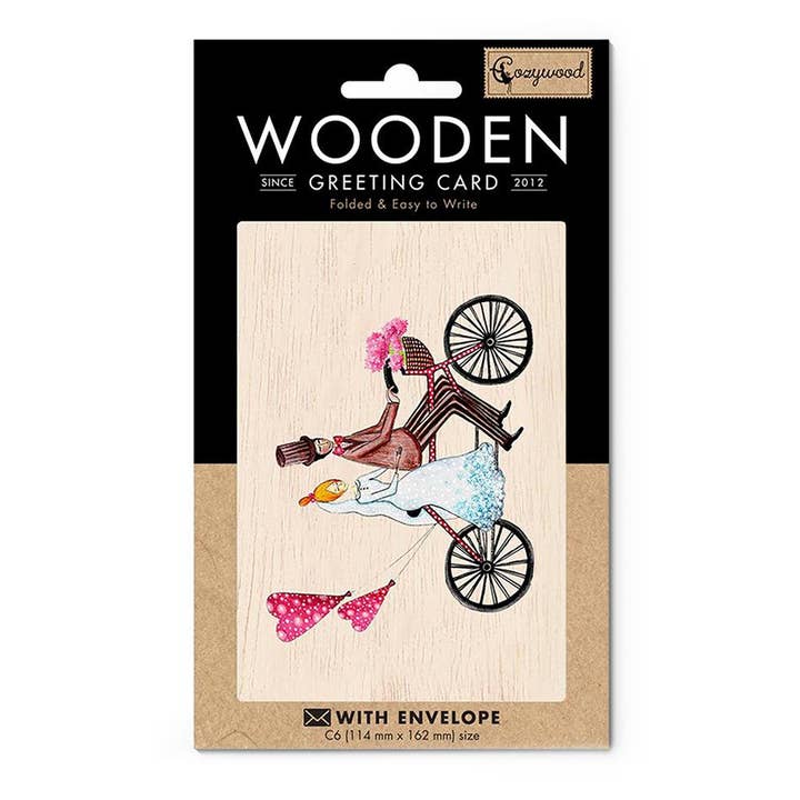 Let's Come Together Wedding Wooden Greeting Card for wholesale by Cozywood