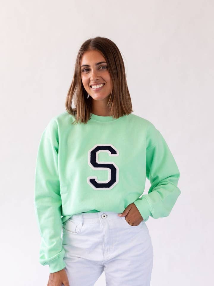 Sweatshirt Menta | Inicial Large por atacado de Anitials
