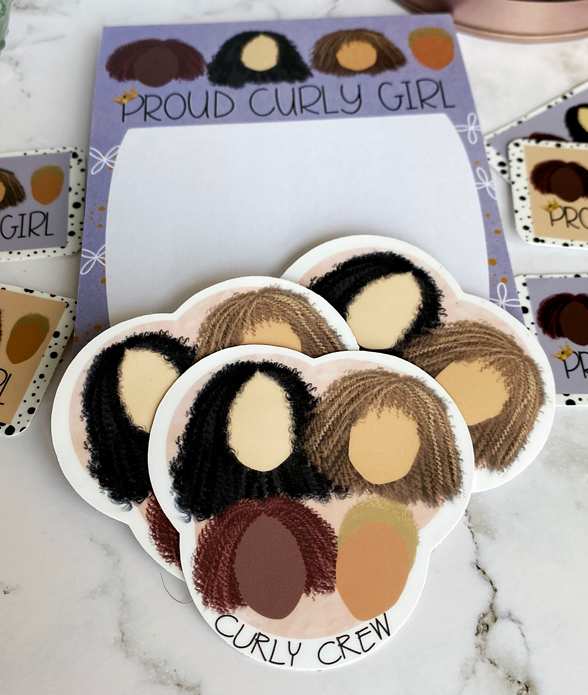 Sassy and Chic Designs by Cori - Wholesale Sticker - Curly Girl, Curly Crew Sticker2