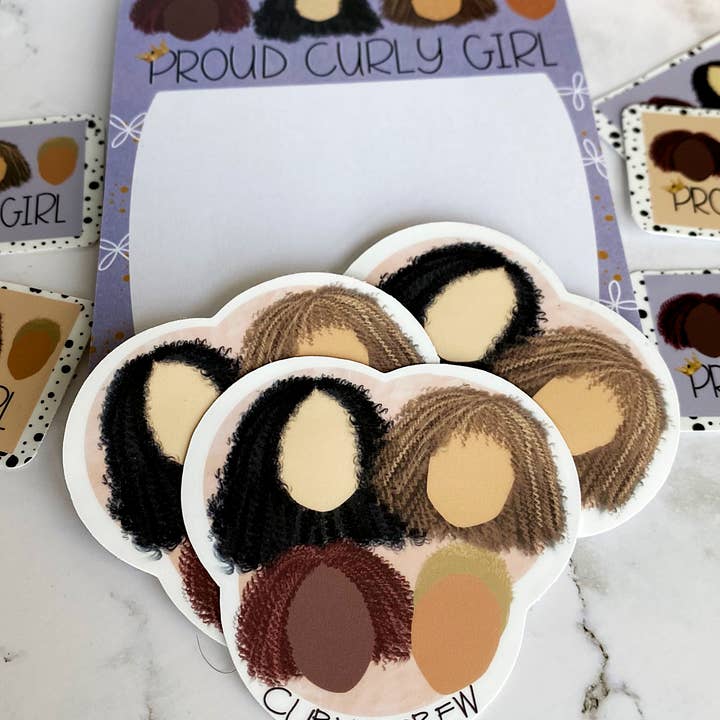Sassy and Chic Designs by Cori - Wholesale Sticker - Curly Girl, Curly Crew Sticker2