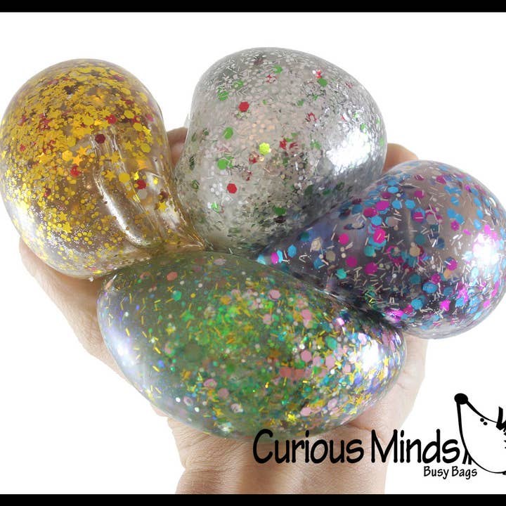 1 pallina di zucchero Sparkle Shimmer, spessa elasticizzata con colla e gel per la vendita all'ingrosso da parte di Curious Minds Toys