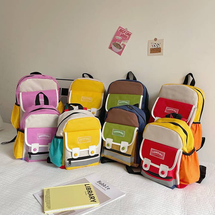 MyKids-USA® - Wholesale Backpack - Kids - Preschool Children Lightweight Portable Spacious Color Patchwork Canvas Backpack1