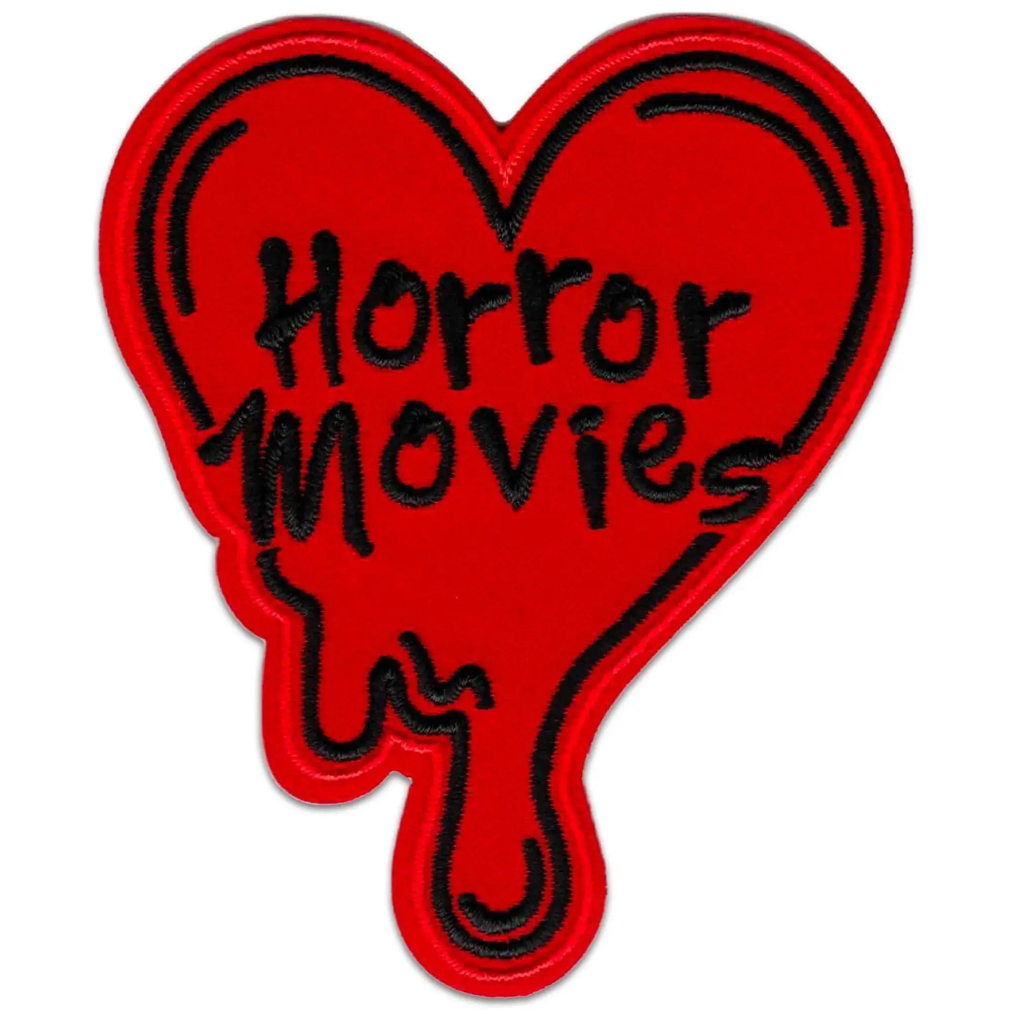 Kosmic Soul - Vente Écusson - Patch thermocollant en forme de cœur brodé « Horror Movies »1