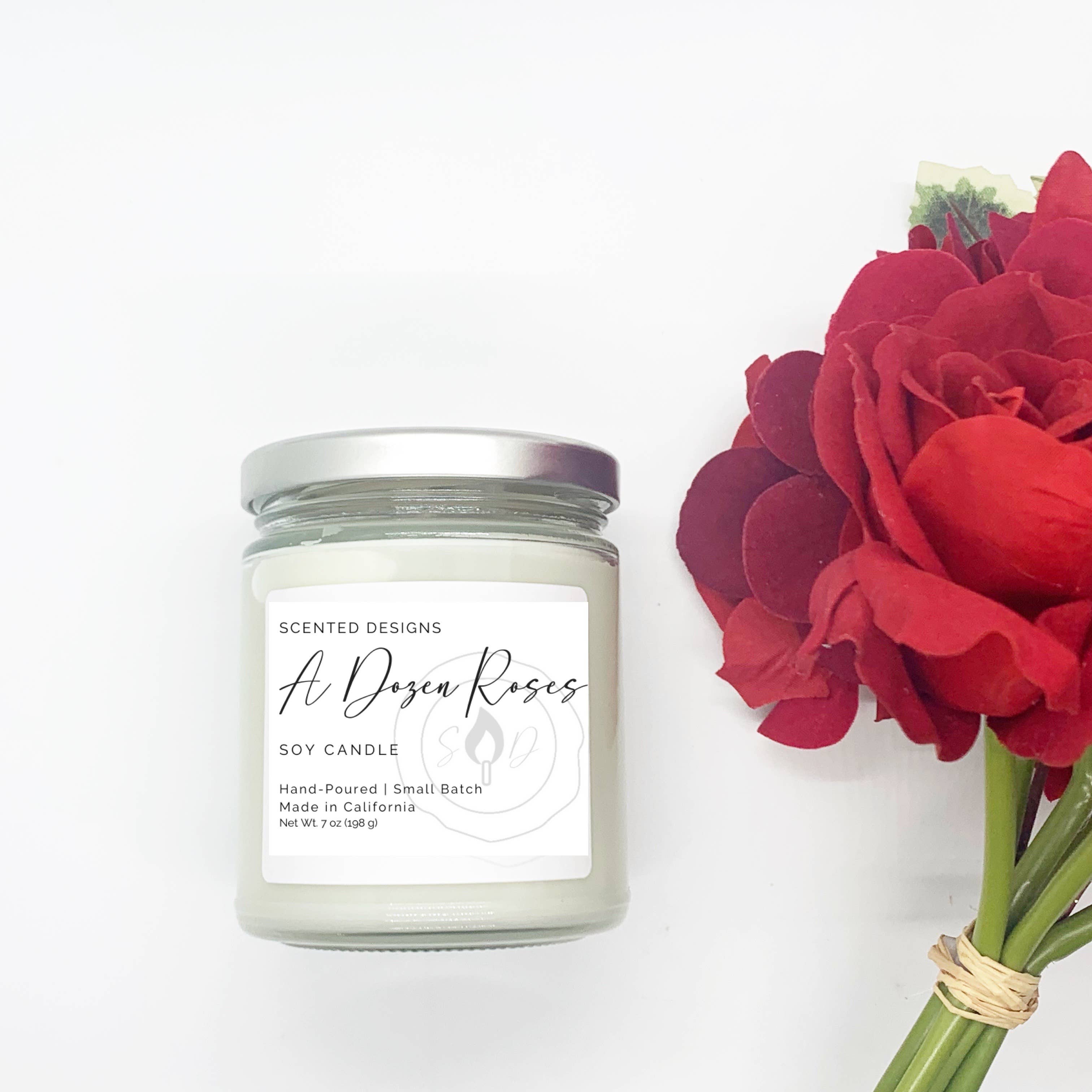 Scented Designs Candle Co - Wholesale Jar/Filled Candle - A Dozen Roses Soy Candle - 7oz Signature Jar5