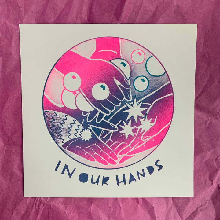 In Our Hands - Risograph Print for wholesale by Katie Blanchard Art + Works