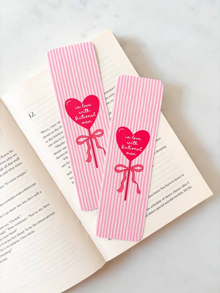 In Love With Fictional Men Lollipop Bookmark for wholesale by Fleurs on Sunday
