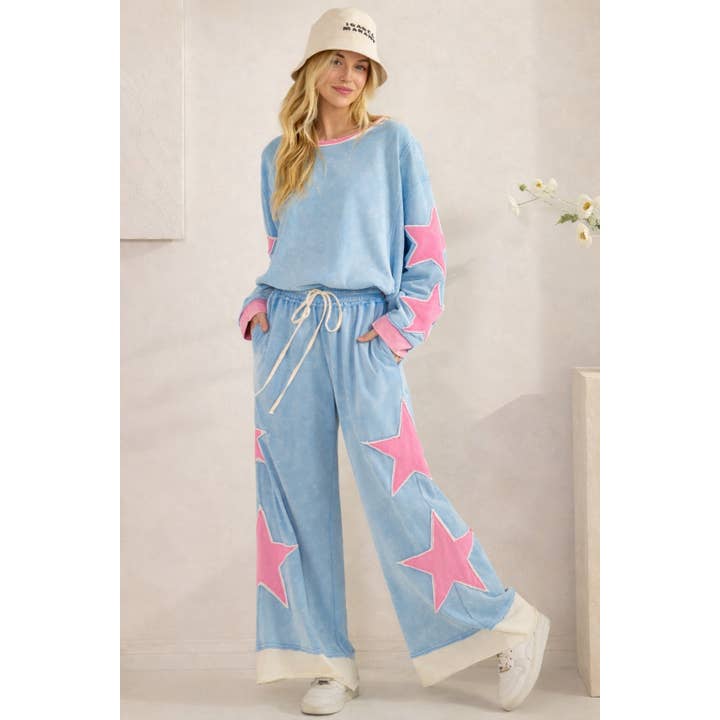 STARDUST FRENCH TERRY LOUNGE SET (SET7247-95) for wholesale by Sage + Fig