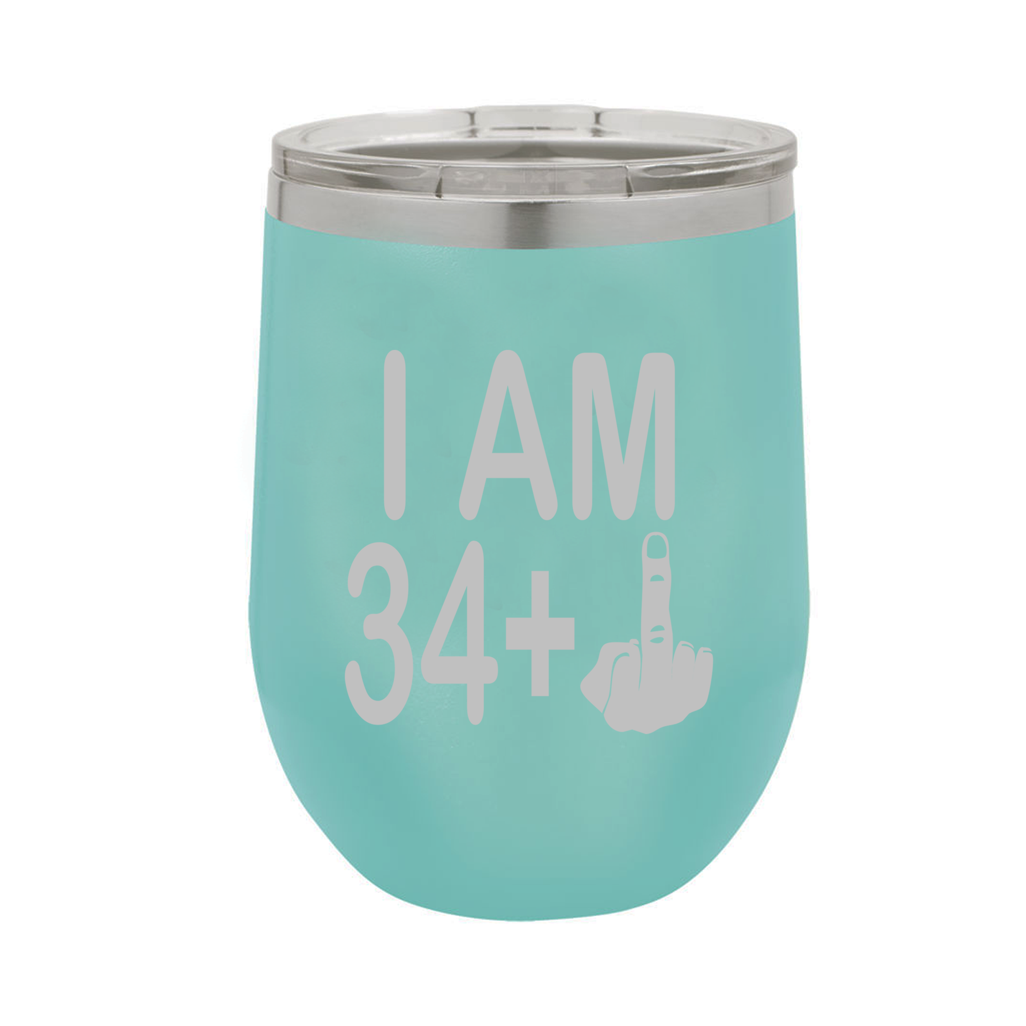 Calm Down Caren - Wholesale Insulated Mug/Tumbler - I am 34 + Middle Finger Polar Wine Tumbler - 35th Birthday0