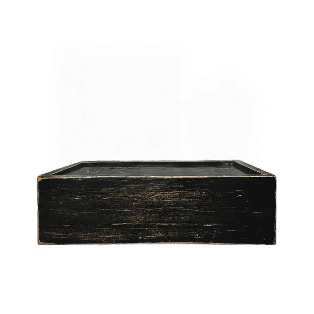 HomeRoots - Wholesale Wall Mounted Shelf - 10" Black Distressed Wall Mounted Floating Shelf With LED1