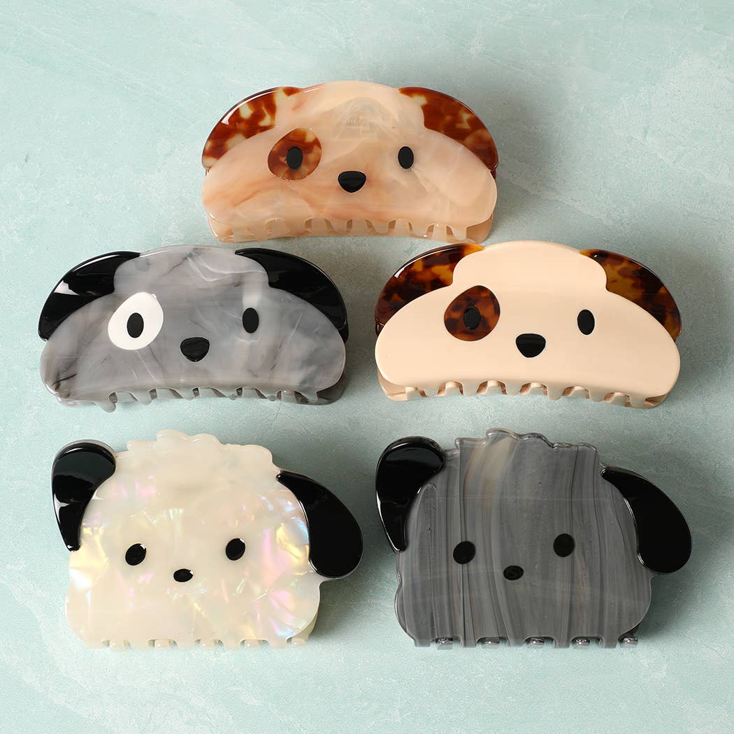 Fashion City – wholesale Hair clip – Women’s – Adorable Puppy Faces Designed Hair Claw Clip10