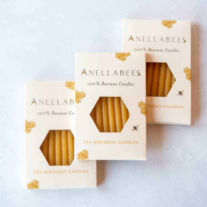 Anellabees - Wholesale Cake Candle - Party Decor 100% Pure Beeswax Birthday Candles