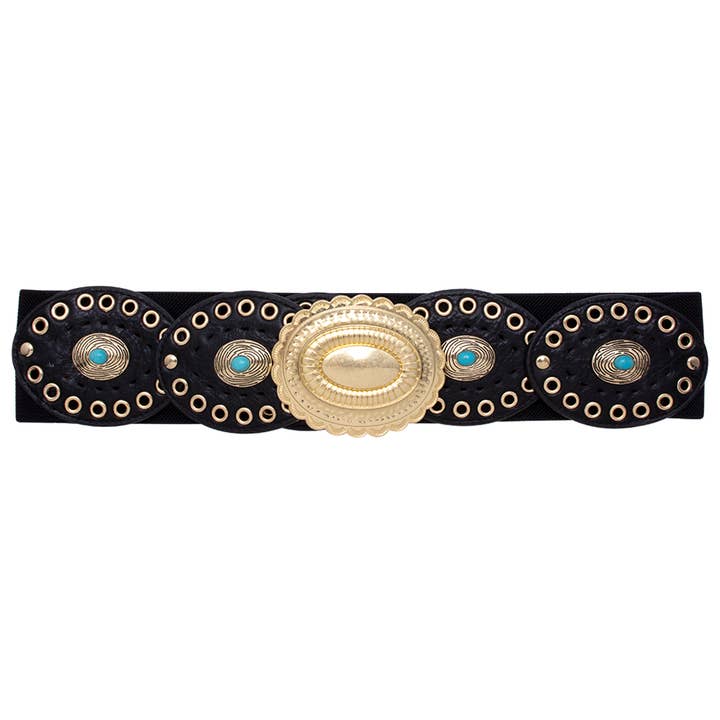 Oblige by G - Wholesale Belt - Women's - Turquoise Concho Western Belt
BT-264