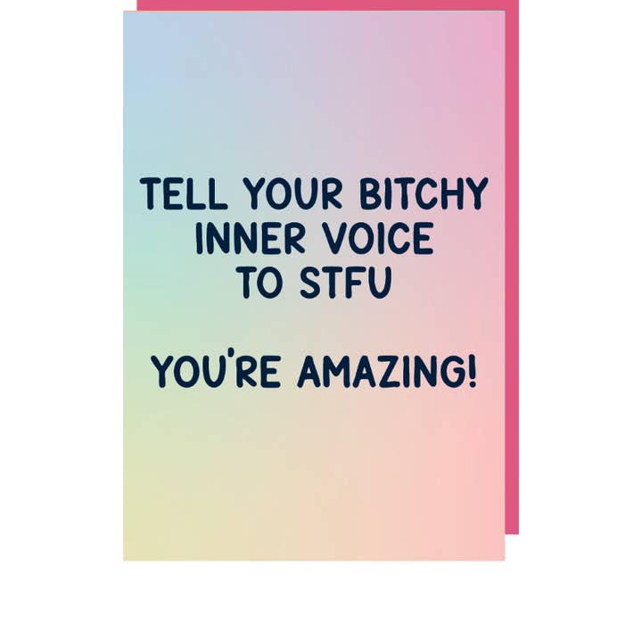 Tell Your Bitchy Inner Self to STFU Greeting Card for wholesale by Fluffmallow (Custom duties for USA are pre-paid by us)