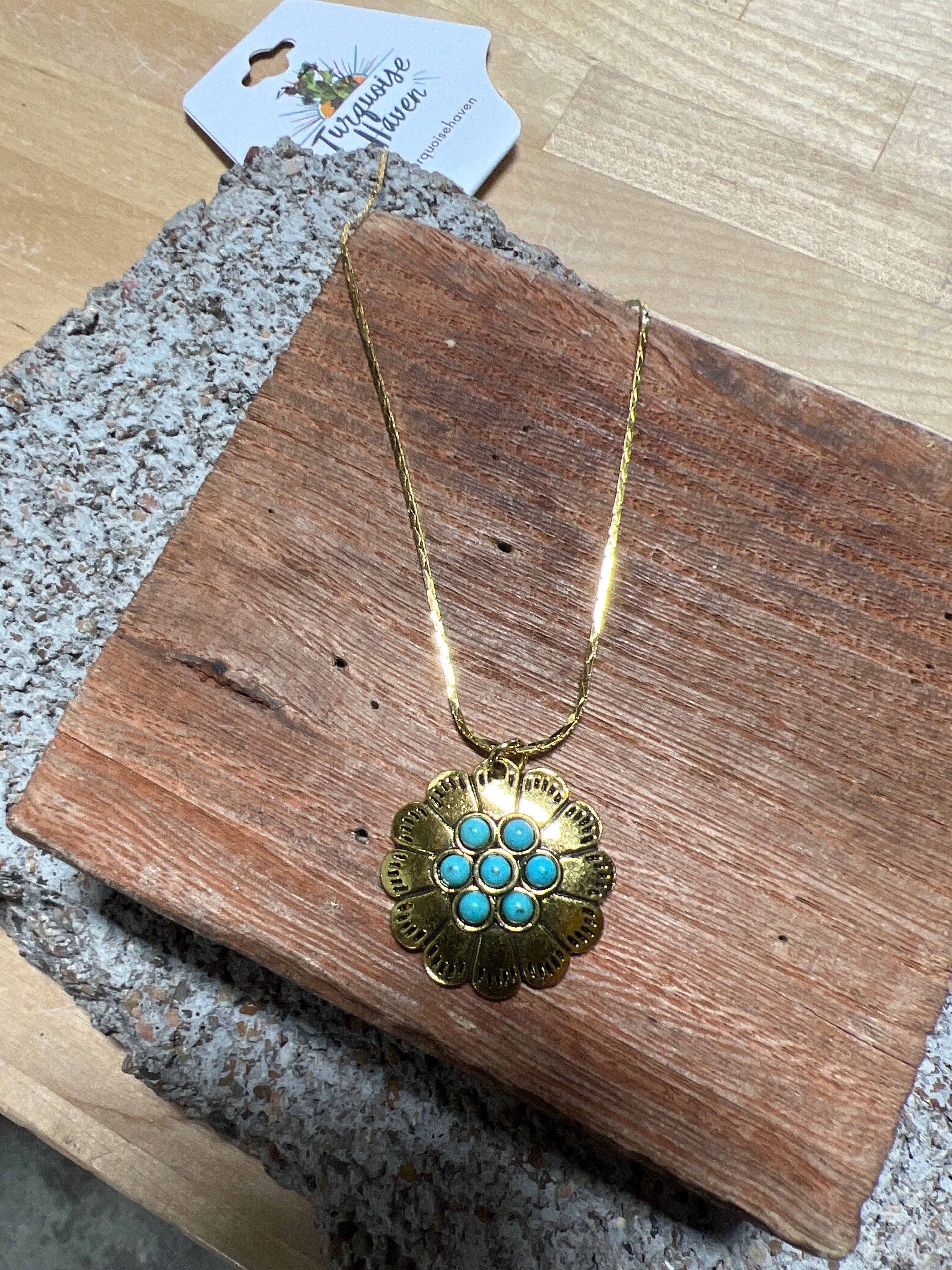 Turquoise Haven - Wholesale Pendant/Charm Necklace - 12563 H46