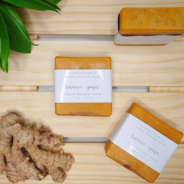 D'Vonne Naturals - Wholesale Bar Soap - Vegan Turmeric and Ginger Soap