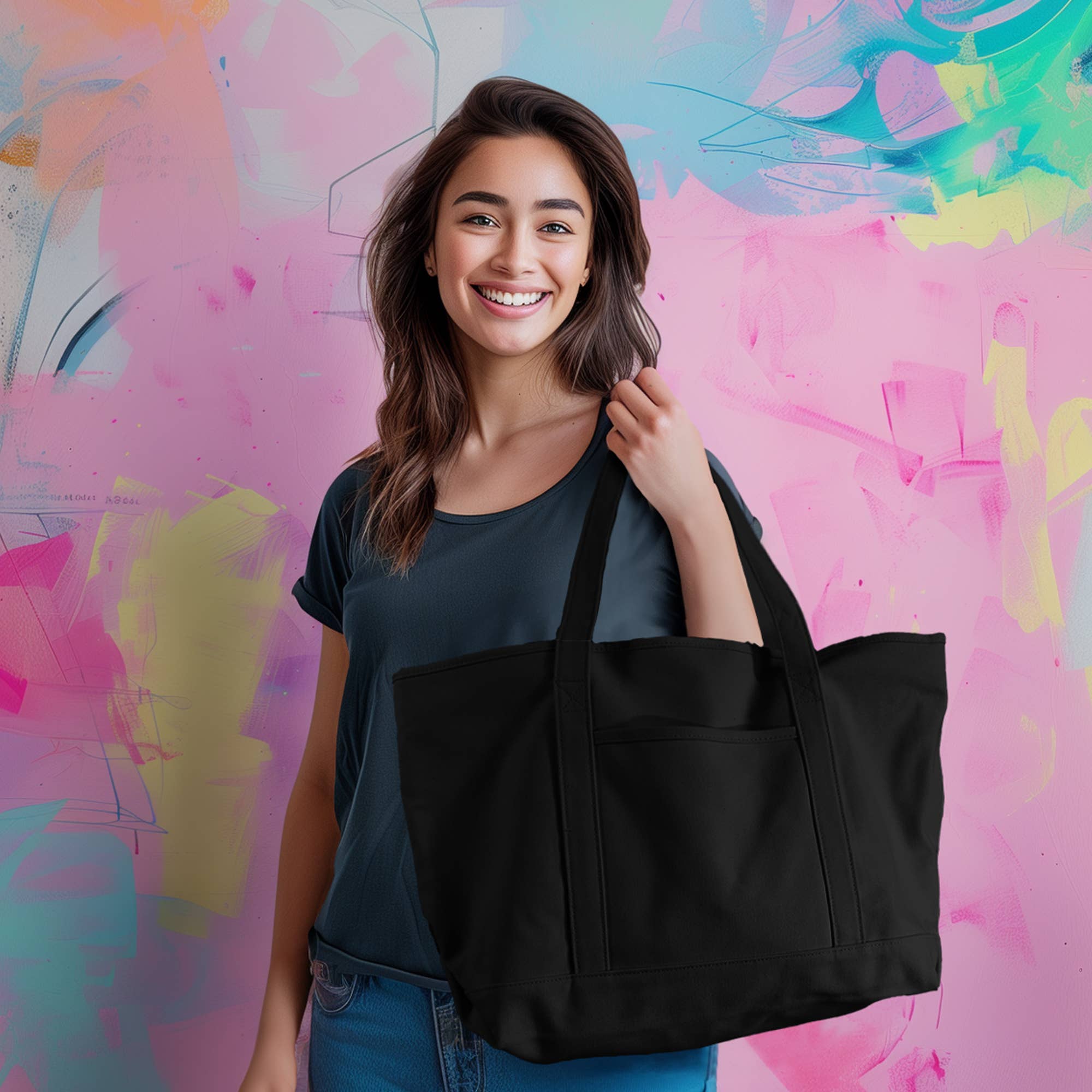 Dalix – Großhandel Tragetasche – Damen – Dalix 23" Deluxe 24 oz. Baumwoll-Canvas-Tragetasche mit Reißverschluss12