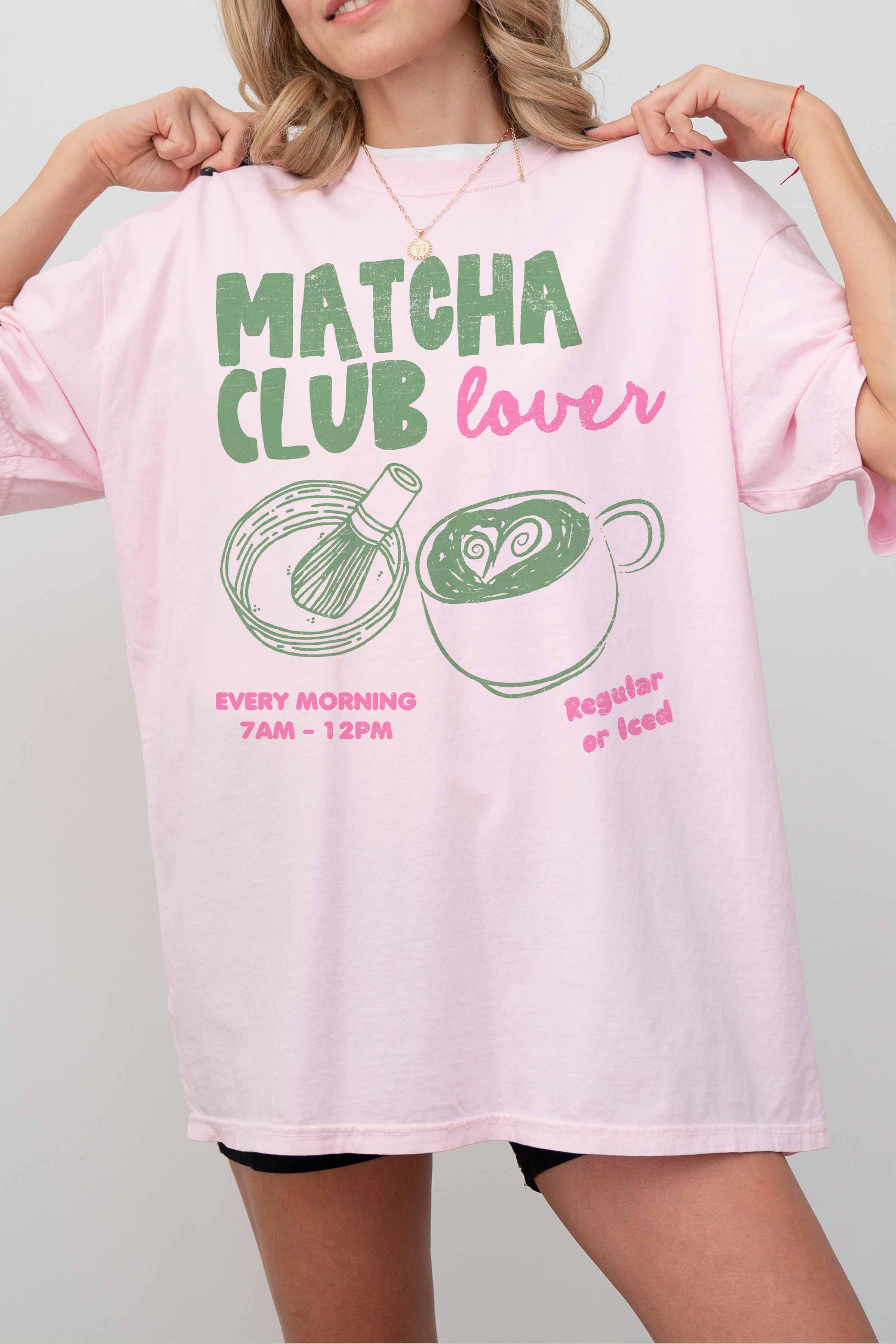 GOOD DAY STREET - Wholesale Screen Printed T-Shirt - Women's - [G1924X-OTS]-MATCHA CLUB OVERSIZED TEE2