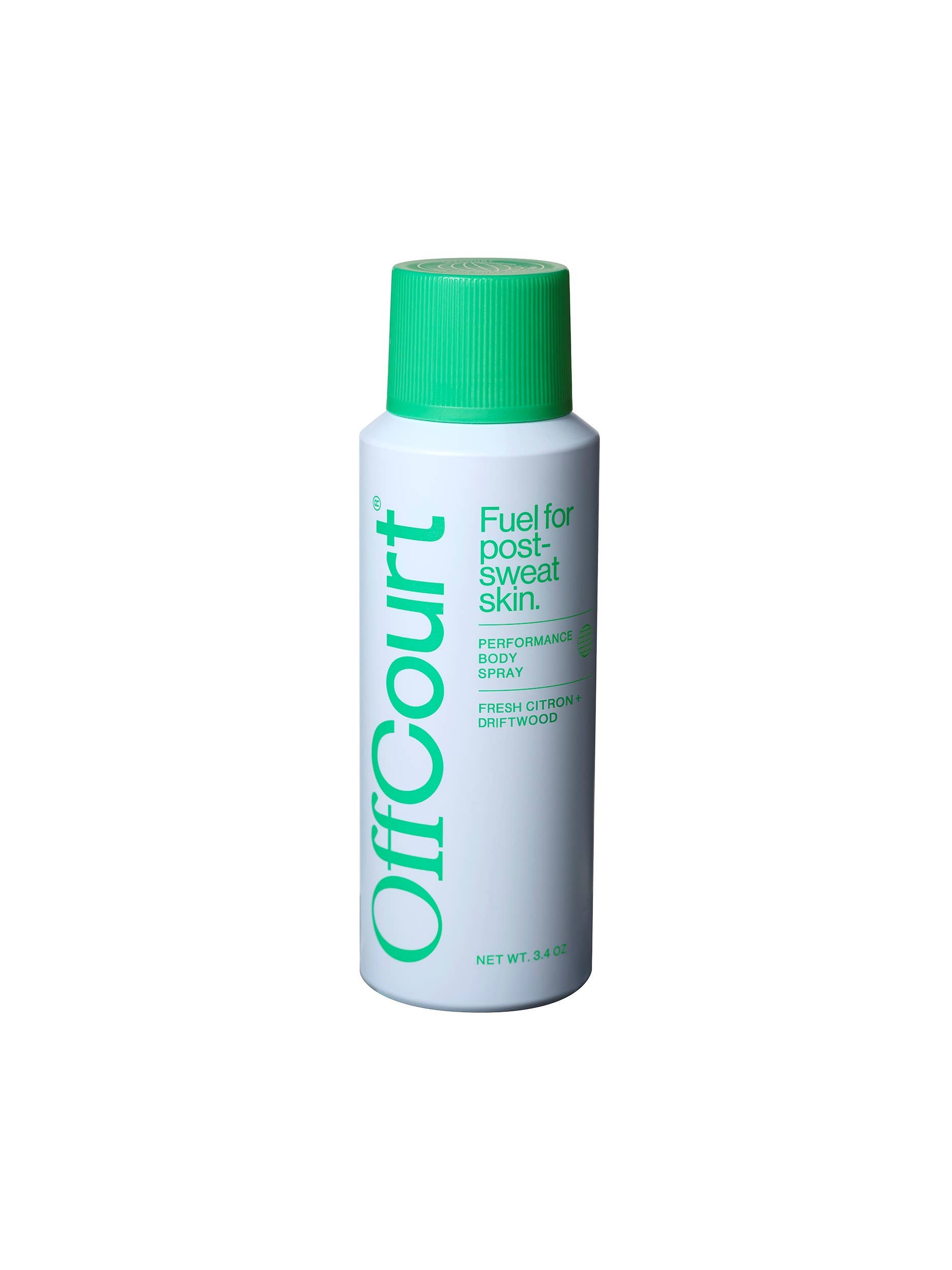 OffCourt - Vente Déodorant – unisexe - Spray pour le corps Performance - Citron frais + Bois flotté