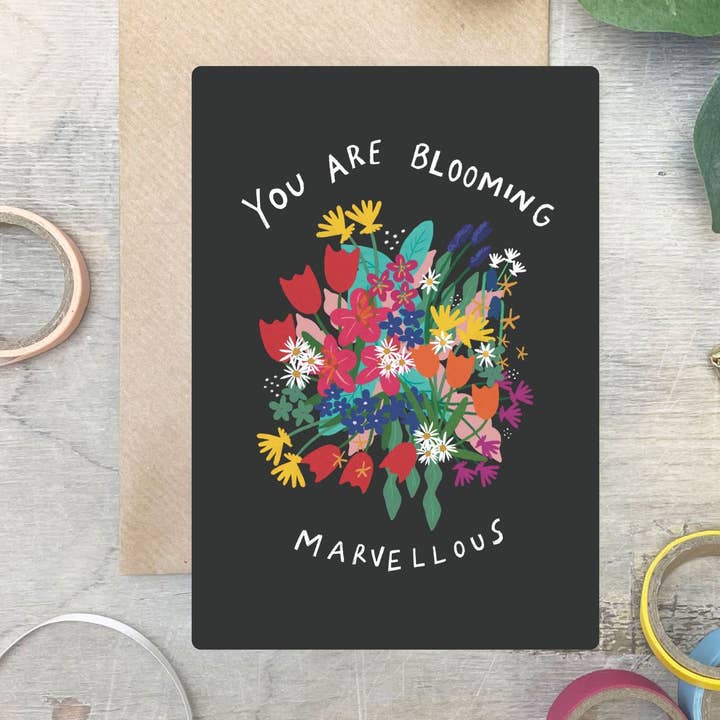 You’re Blooming Marvellous – Greeting Card for wholesale by martha and hepsie ltd