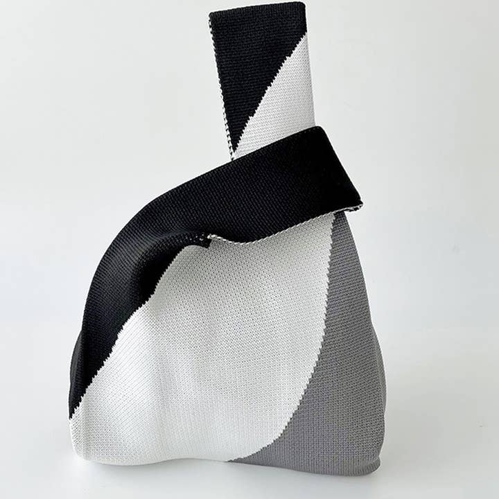 ACCITY - Wholesale Tote Bag - Women's - SIMPLE COLOR BLOCK KNITTED SHOULDER HANDBAG_CWAB1497