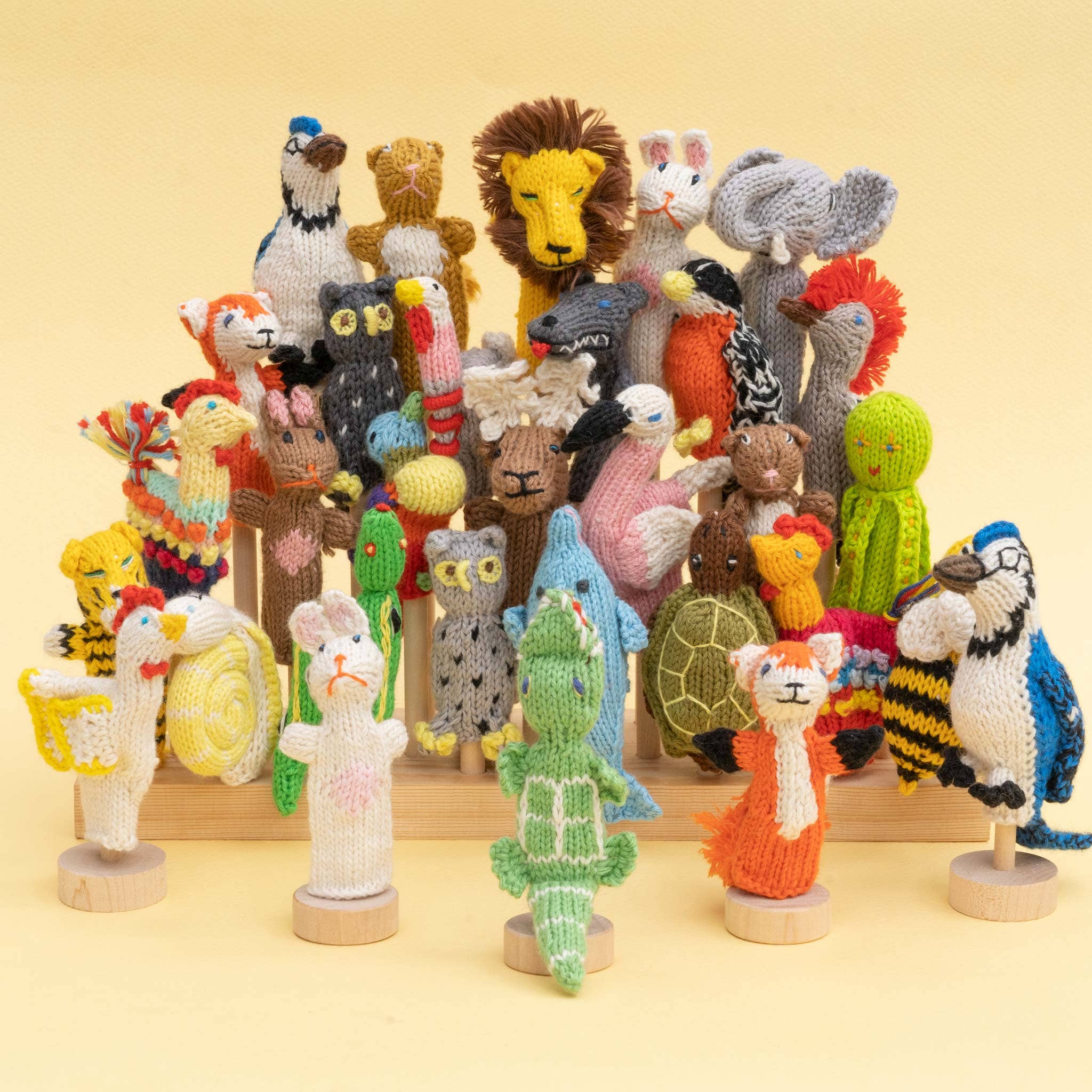 Lucuma Designs - Wholesale Finger puppet – Child & baby - Animal Mix Organic Cotton Finger Puppet - Stocking Stuffers5