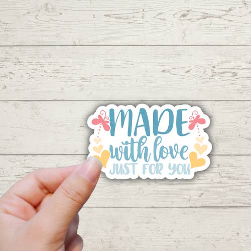 Gemaakt met liefde speciaal voor jou - stickers voor kleine bedrijven voor wholesale door Forest Crafts
