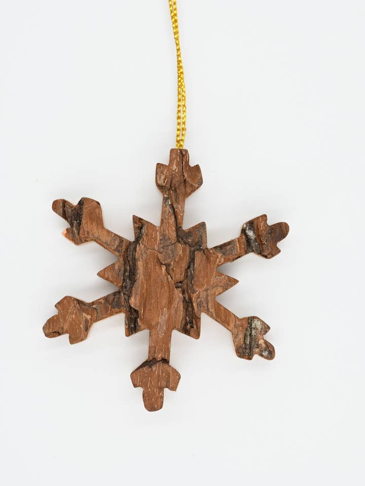 Décoration flocon de neige en écorce pour la vente par Talla Imports