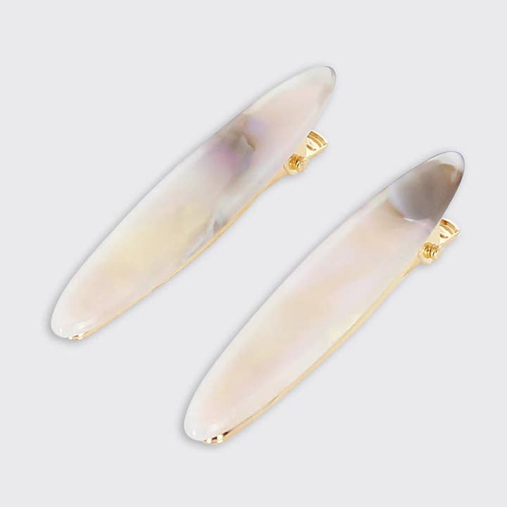Erin Set of 2 Hair Clips - Opal Pearl for wholesale by Forever England / Millie Mae