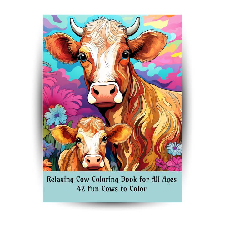 Larsen Falls Gifts and Publishing - Wholesale Coloring Book - Adult - Relaxing Cow Coloring Book for All Ages 42 Fun Cows to Color