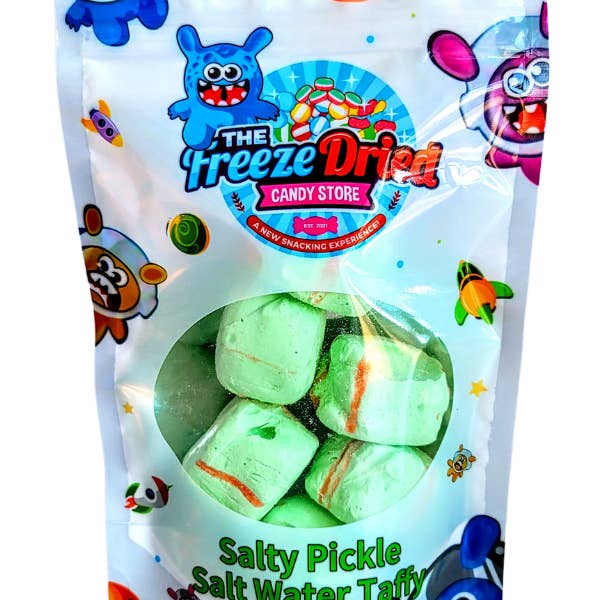Pickle Salt Water Taffy for wholesale by The Freeze Dried Candy Store