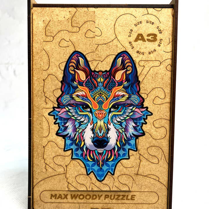 Wood Jigsaw Puzzle Adults & Kids Wolf L Size 100+ pcs for wholesale by Max Woody™
