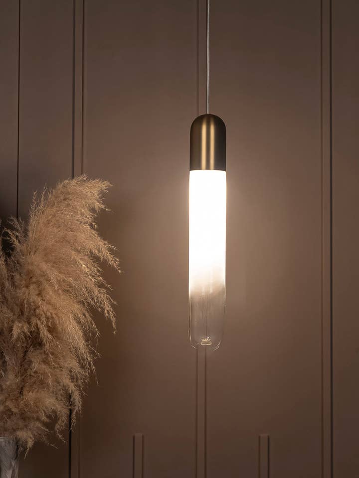 Manila Transparent Glas Guld Enkelt Pendel Lysekrone | Moderne Dekorativ Belysning til Hjem & Hoteller for engroshandel hos HEKA LIGHTING & TRADING LTD