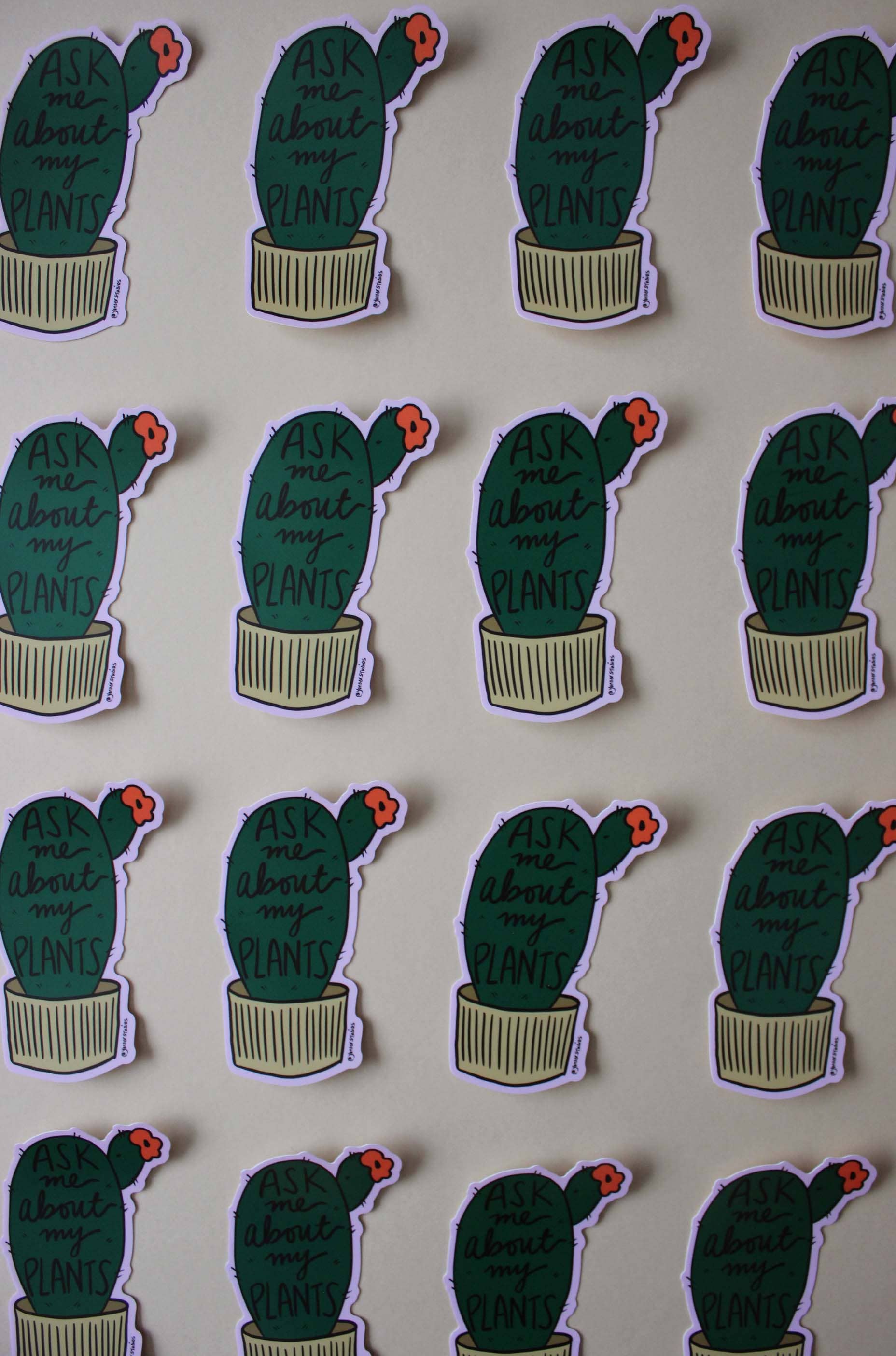 Yonder Studios – wholesale Sticker – Ask Me About My Plants Sticker1