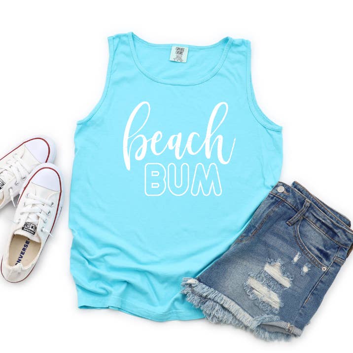 Beach Bum Comfort Colors Tank, Summer Tank for wholesale by Serendipity Tees