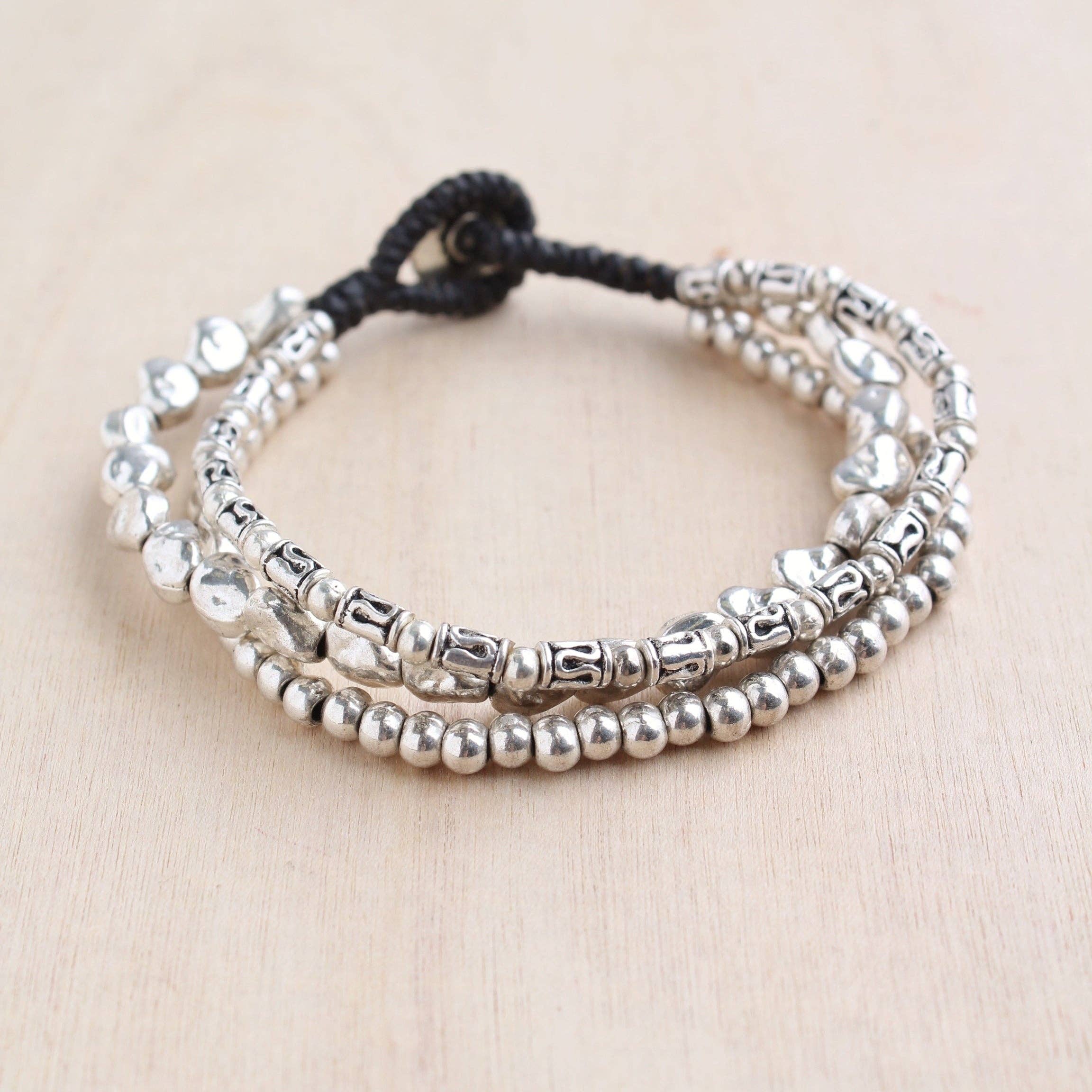 Bali Queen - Wholesale Beaded Bracelet - Triple Strand Premium Alloy Bracelet0