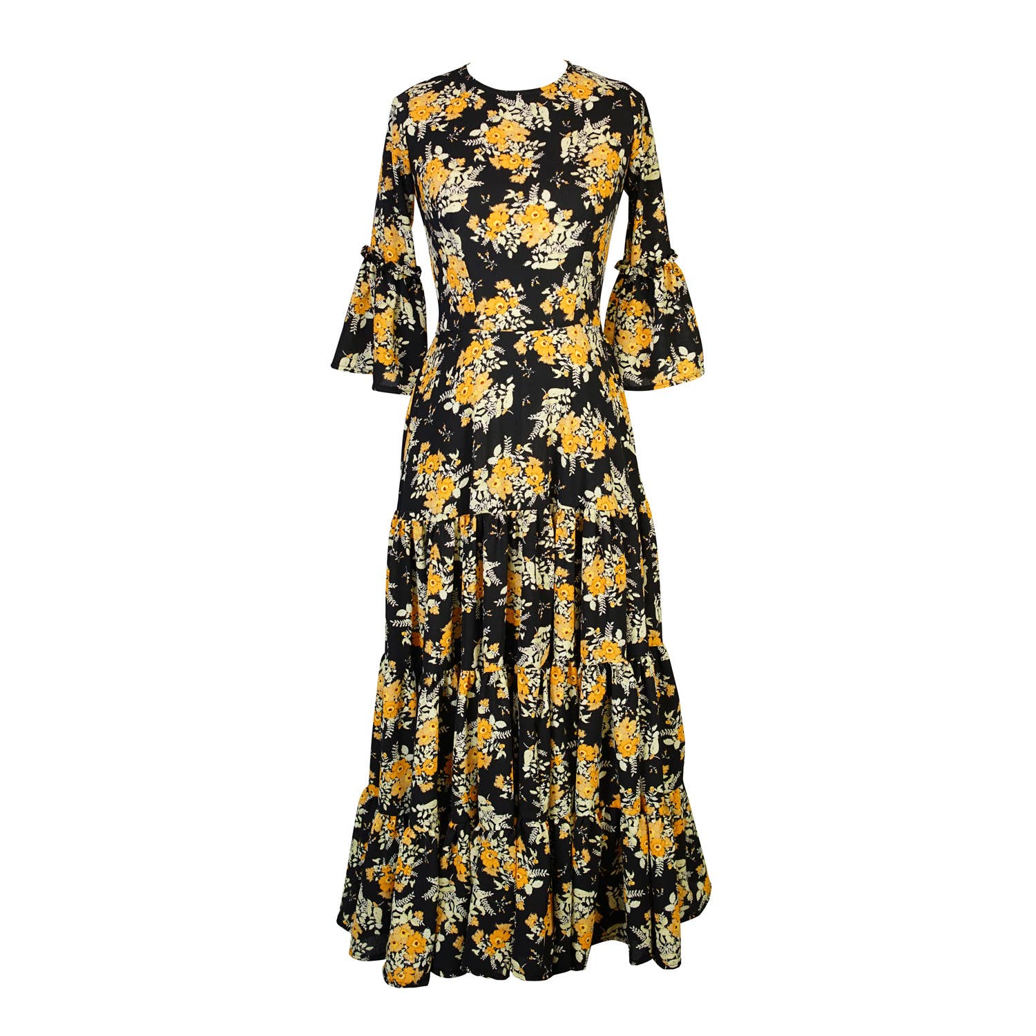 Jennafer Grace - Wholesale Dress - Women's - Petite Marigold Blossom 3-Tier Ruffle Dress5