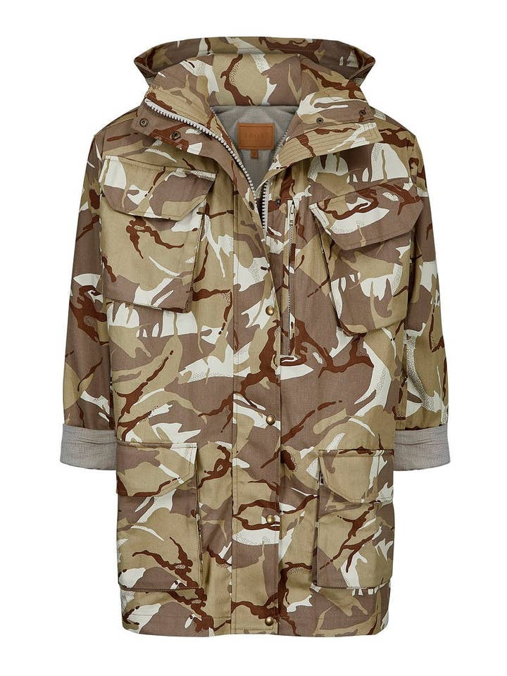 Camo-jack in zand voor wholesale door TROY London