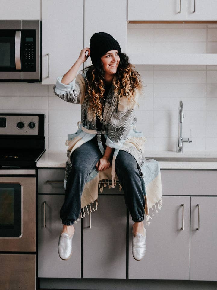 Arbeta hemifrån Sky Cotton Robe för wholesale av Together Textiles