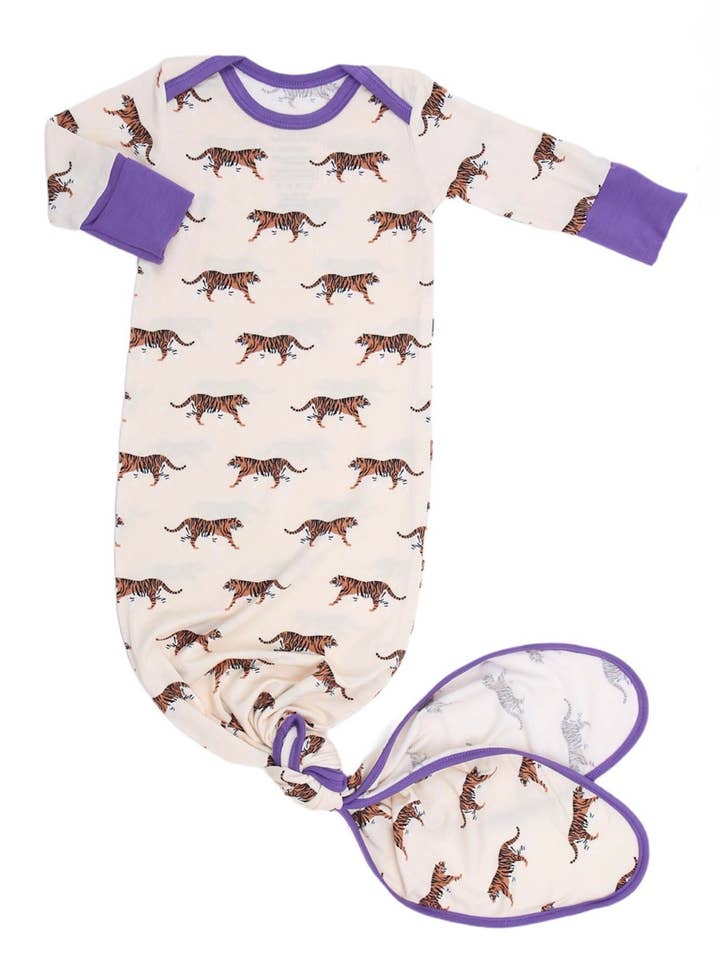 Purple Tiger Bamboo Knotted Gown for wholesale by Southern Slumber