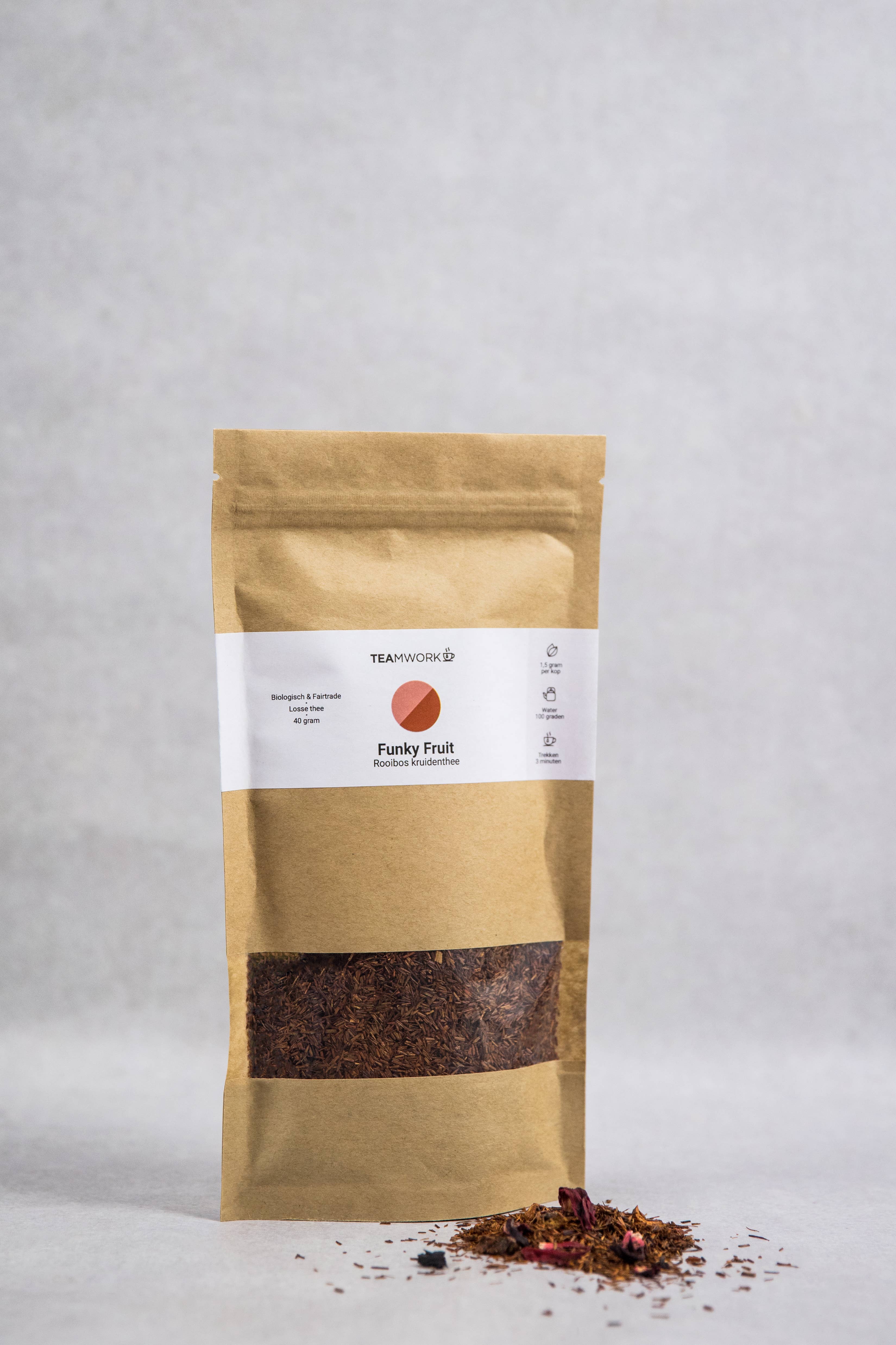 TEAmwork Tea – Großhandel Loser Tee – Funky Fruit Rooibos losen Tee 40 Gramm4