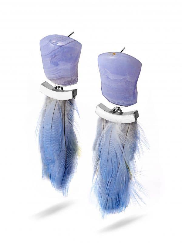 Element 4 Feather Earrings, Unique Piece for wholesale by GALERIE WENGE