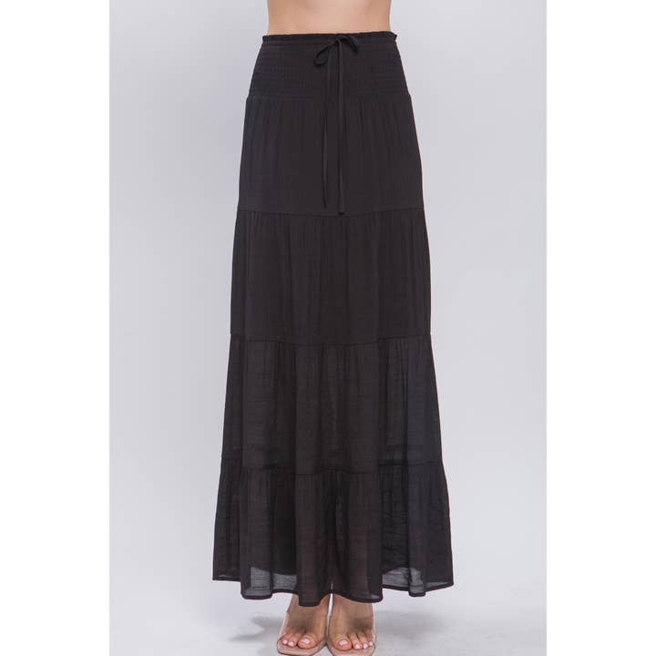 IVE - Wholesale Skirt - Women's - Smocked Maxi Skirt
